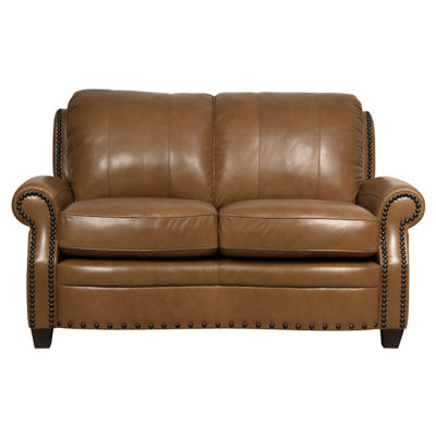 Darby Home Co DBHC8221 28656509 Hubbard Leather Loveseat