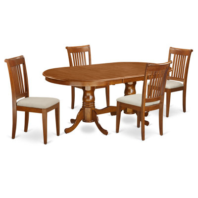 Germantown 5 Piece Dining Set Chair Upholstery: Microfiber