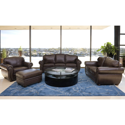 Darby Home Co DRBC4784 32356590 Morgenstern 3 Piece Leather Living Room Set