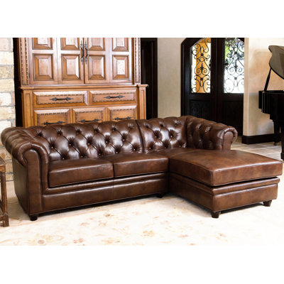 Darby Home Co DBHC7587 28099166 Lapointe Leather Chaise Sectional