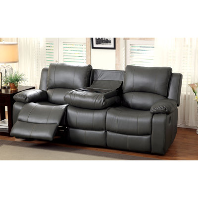 Darby Home Co DBYH1006 Wellersburg Leather Reclining Sofa