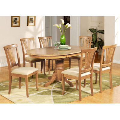 Attamore 7 Piece Dining Set Finish: Oak, Chair Upholstery: Microfiber