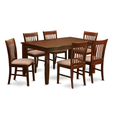Newsome 7 Piece Dining Set Chair Upholstery: Microfiber