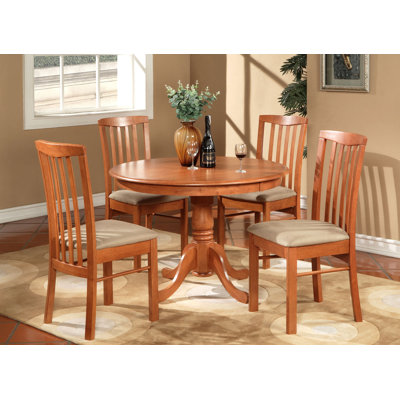Bonenfant 5 Piece Dining Set Finish: Light Cherry, Chair Upholstery: Microfiber