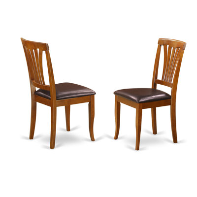 Attamore Side Chair (Set of 2) Upholstery: Faux Leather, Finish: Saddle Brown