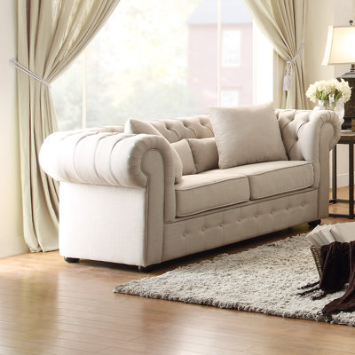 Darby Home Co DBYH9309 Pearlie Chesterfield Loveseat