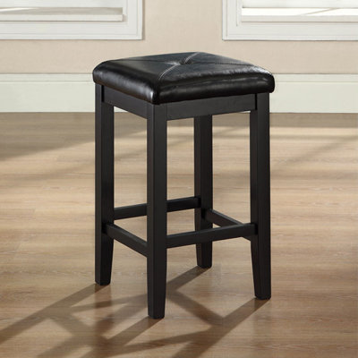 Honor 24 inch Bar Stool with Cushion Finish: Black