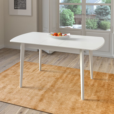 Wallace Extendable Solid Wood Dining Table Finish: White