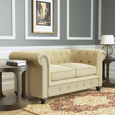 Darby Home Co DBYH8200 Lindstrom Tufted Chesterfield Loveseat Upholstery