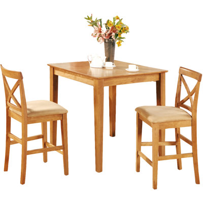 Pleasant View 3 Piece Counter Height Bistro Set Finish Oak