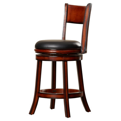 Shiloh 24 inch Swivel Bar Stool with Cushion Finish: Brandy