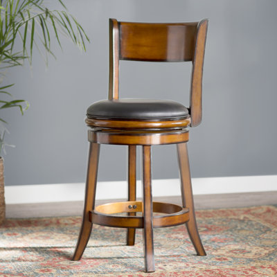 Shiloh 24 inch Swivel Bar Stool with Cushion Finish: Chesnut