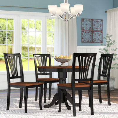 Ranshaw 5 Piece Dining Set Finish: Black/Cherry