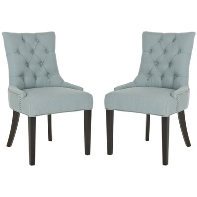 Reynesford Velvet Side Chair Set of 2 Upholstery Sky Blue