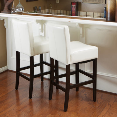 29 inch Bar Stool Upholstery: Ivory