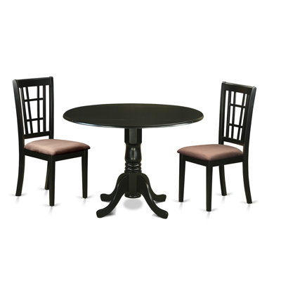 Gloucester 3 Piece Dining Set Upholstery: Microfiber