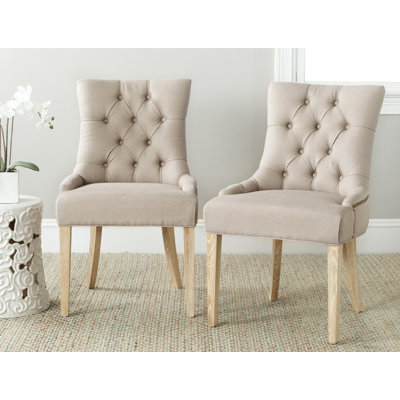 Reynesford Velvet Side Chair (Set of 2) Upholstery: Taupe