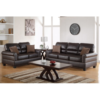 Charlton Home CHRL2448 Boyster 2 Piece Sofa and Loveseat Set Upholstery