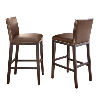 Tiffany 30 inch Bar Stool (Set of 2) Bar Stool Upholstery: Brown