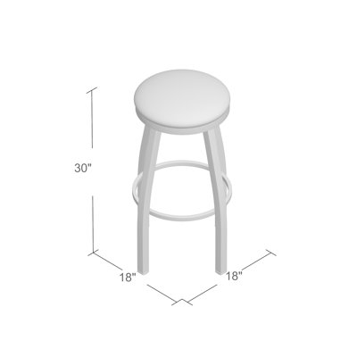 Cragin 30 inch Swivel Bar Stool Upholstery: Axis Paprika, Finish: Pewter
