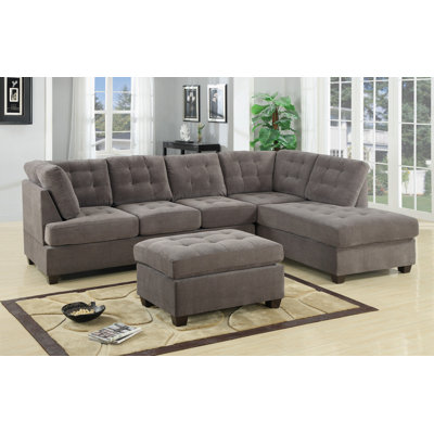 Zipcode Design ZPCD3519 Darianna Waffle Reversible Sectional Upholstery