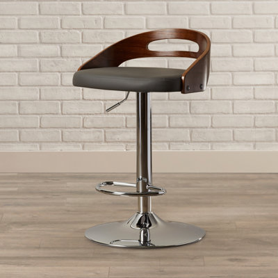 Zarate Swivel Bar Stool Upholstery: Grey