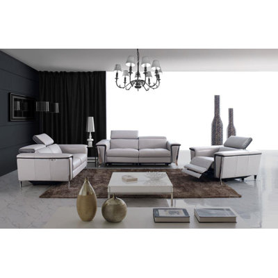 Wade Logan WDLN1744 Baccus 3 Piece Leather Living Room Set