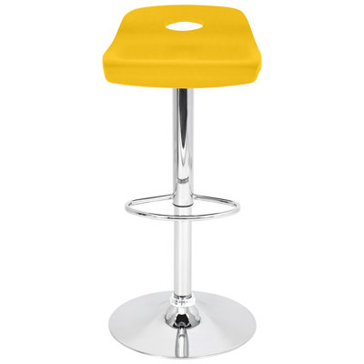 Barron Adjustable Height Swivel Bar Stool Upholstery: Yellow