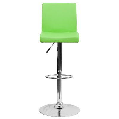 Compton Martin Adjustable Height Swivel Bar Stool (Set of 2) Upholstery: Green