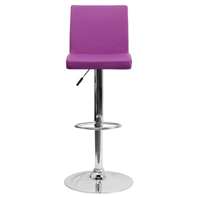 Compton Martin Adjustable Height Swivel Bar Stool (Set of 2) Upholstery: Purple
