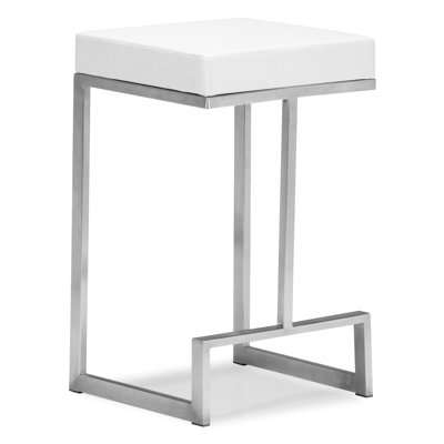 Jamal 24 inch Bar Stool Upholstery: White