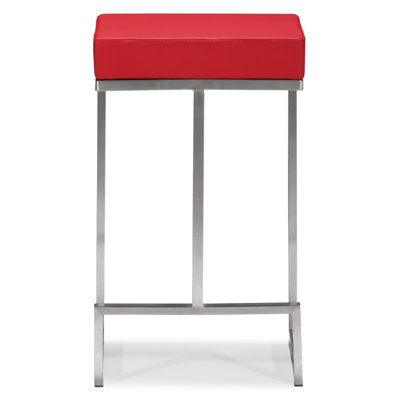 Jamal 24 inch Bar Stool Upholstery: Red