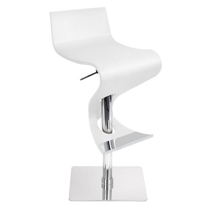 The Adjustable Height Swivel Bar Stool Finish: White