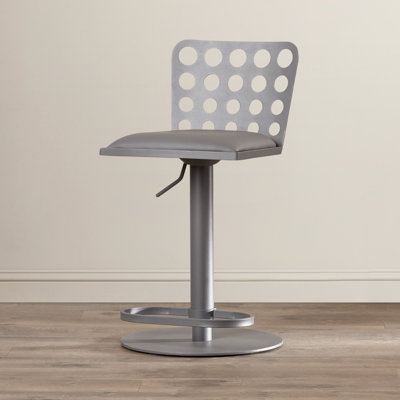 Nocatee Adjustable Height Swivel Bar Stool Upholstery: Gray