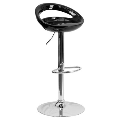 Tyson Adjustable Height Swivel Bar Stool Seat Color: Black
