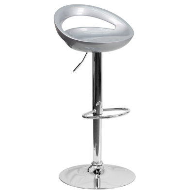 Tyson Adjustable Height Swivel Bar Stool Seat Color: Silver