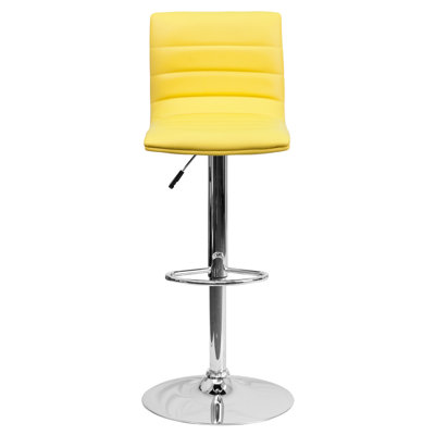 Clay Adjustable Height Swivel Bar Stool Upholstery: Yellow