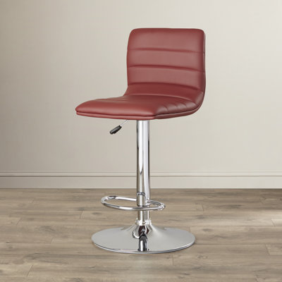 Clay Adjustable Height Swivel Bar Stool Upholstery: Burgundy