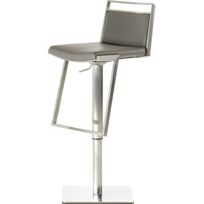 Wesley Adjustable Height Swivel Bar Stool Upholstery: Gray