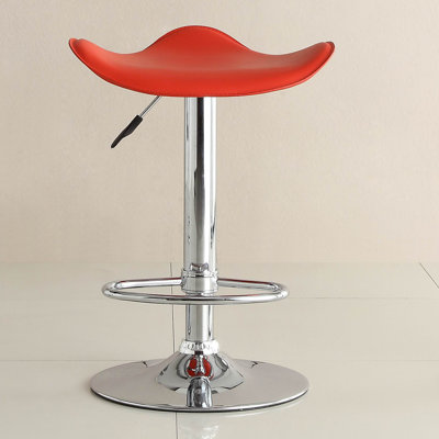 Equinox Adjustable Height Swivel Bar Stool (Set of 2) Upholstery: Red