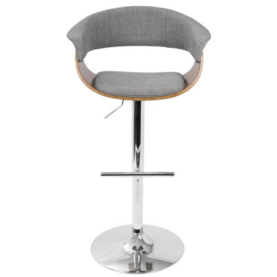 Gale Adjustable Height Swivel Bar Stool Upholstery: Light Gray
