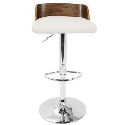 Rockaway Adjustable Height Swivel Bar Stool with Cushion Upholstery: Cream