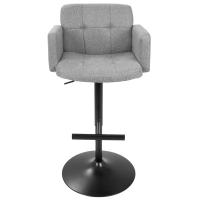 Earleville Adjustable Height Swivel Bar Stool with Cushion