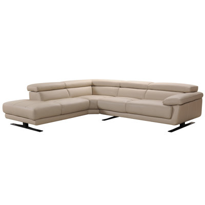 Orren Ellis ORNE1421 Coalpit Heath Leather Sectional with Iron Leg