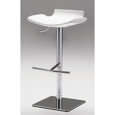 Sardinia Adjustable Height Bar Stool Upholstery: White