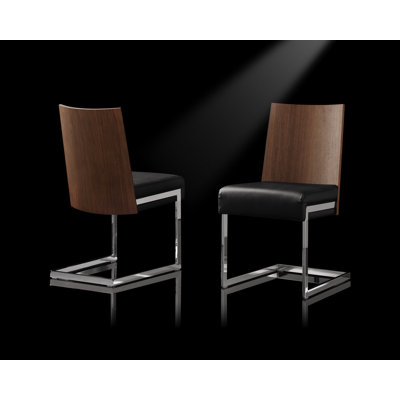 Sorrento Side Chair (Set of 2) Upholstery Color: Black
