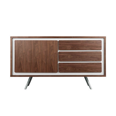 Witte Buffet Table Finish: White/Walnut