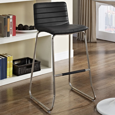 Troy 30.5 inch Bar Stool Upholstery: Black