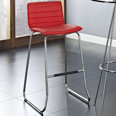 Troy 30.5 inch Bar Stool Upholstery: Red