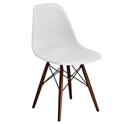 Junia Side Chair (Set of 2) Finish: White/Brown